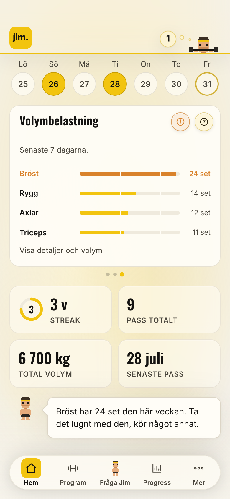 Hem: Volymbelastning med hög bröstvolym